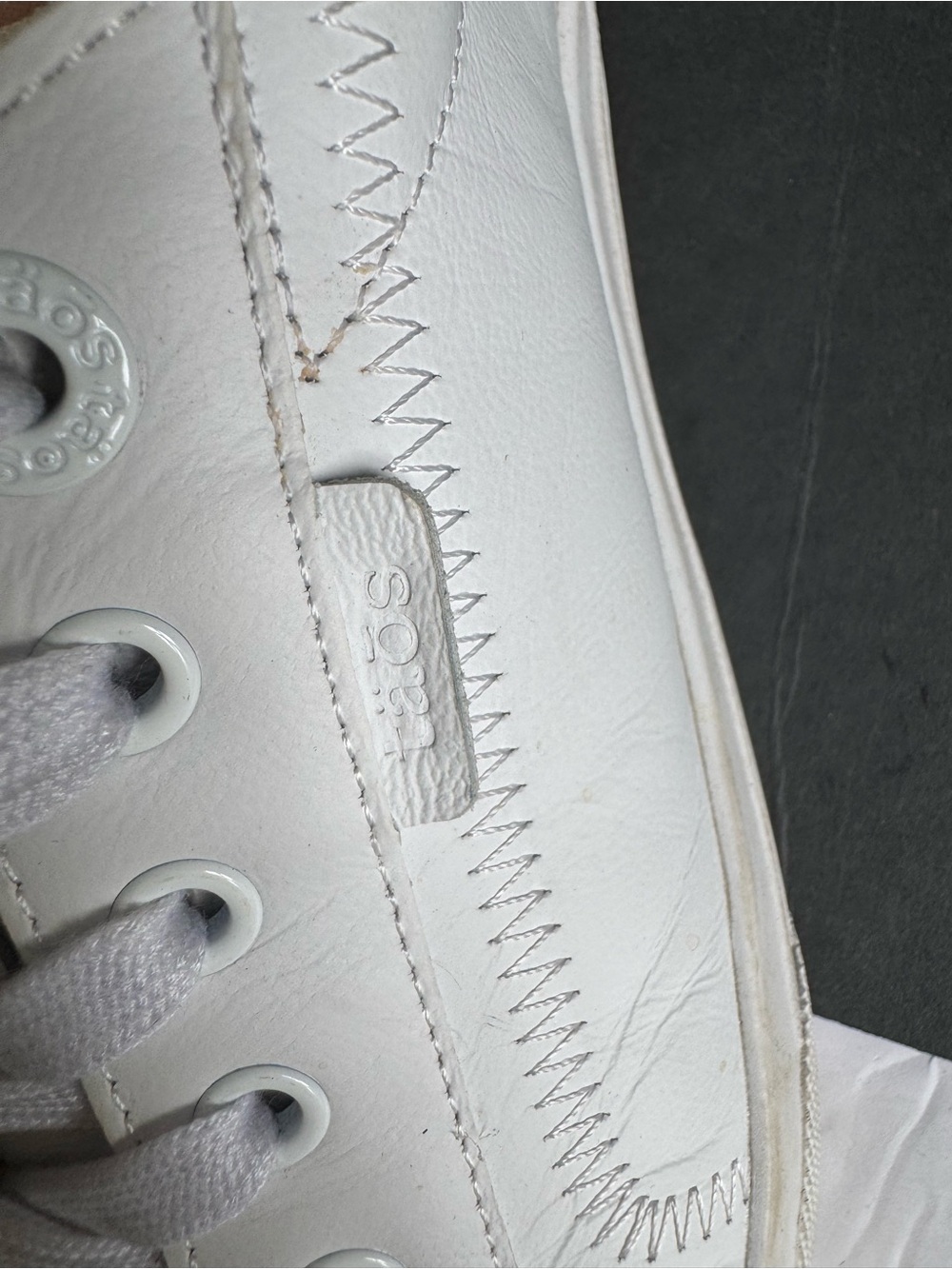 Taos Plim Soul Lux sneakers in white leather, zigzag stitching. Size 8 - Picture 12 of 12
